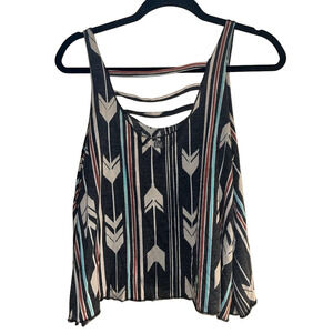 Billabong Blue Crop Tank Top with Cut Out Design